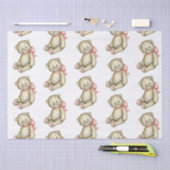 ベビーベアーピンクガール水彩可愛い 薄葉紙 (クラフト)