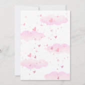 ベビーベアーピンクハートバルーンベビーシャワー 招待状 (裏面)