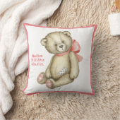 ベビーベアーピンクリボンウォーター色ベビーガール クッション (ブランケット)