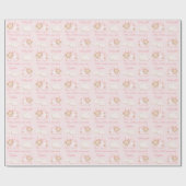 ベビーベアーピンク生まれたばかりのベビーガール名 ラッピングペーパー (フラット)