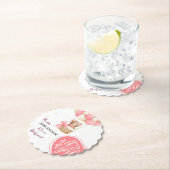 ベビーベアーピンク金ゴールドホットエアバルーンベビーシャワー ペーパーコースター (インサイチュ)