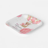 ベビーベアーピンク金ゴールドホットエアバルーンベビーシャワー ペーパープレート (傾斜あり)