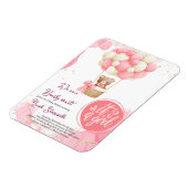 ベビーベアーピンク金ゴールドホットエアバルーンベビーシャワー マグネット (左側)