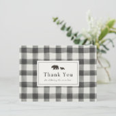 ベビーベアーブラック&ホワイトプレイドサンキュー サンキューカード (スタンド正面)