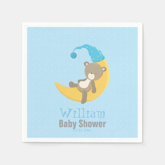 ベビーベアーブルーザムーンII スタンダードカクテルナプキン (正面)