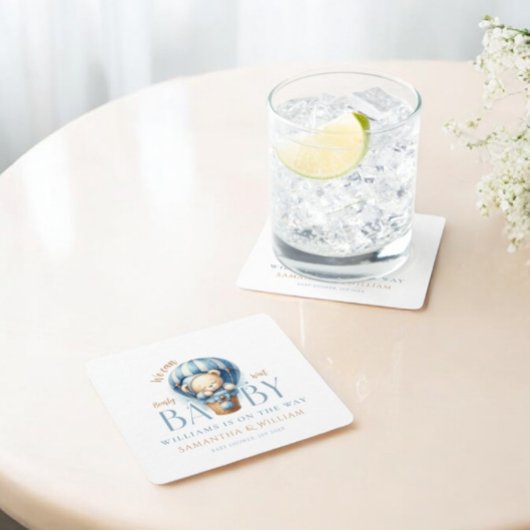 ベビーベアーブルーバルーンライド スクエアペーパーコースター