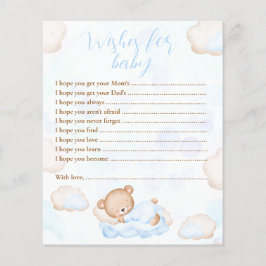 ベビーベアーブルーベビーシャワーゲームの願い