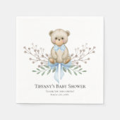 ベビーベアーブルーボーイリース |赤ちゃんシャワーナプキンス スタンダードカクテルナプキン (正面)