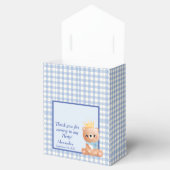 ベビーベアーブルー市松模様にバースデーパーティー フェイバーボックス (オープン)