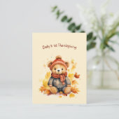 ベビーベア最初の感謝祭の挨拶 ポストカード (スタンド正面)