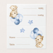ベビーベア男の赤ちゃんベビーシャワーテーブルカード (外部フラット)