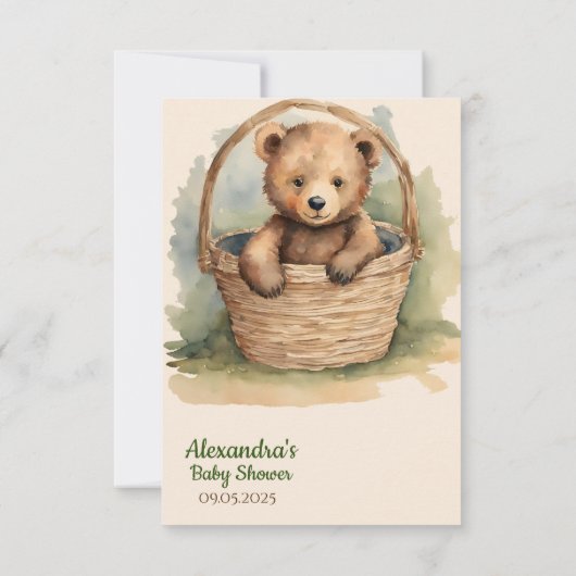 ベビーベア男女兼用ベイビーシャワーありがとう サンキューカード (裏面)