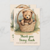 ベビーベア男女兼用ベイビーシャワーありがとう サンキューカード (正面/裏面)