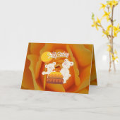 ベビーベア誕生日 カード (黄色い花)