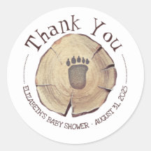 ベビーベア足プリントベビーシャワーありがとう