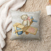 ベビーベア飛行機の水の色ベビーガールヴィンテージ クッション (ブランケット)