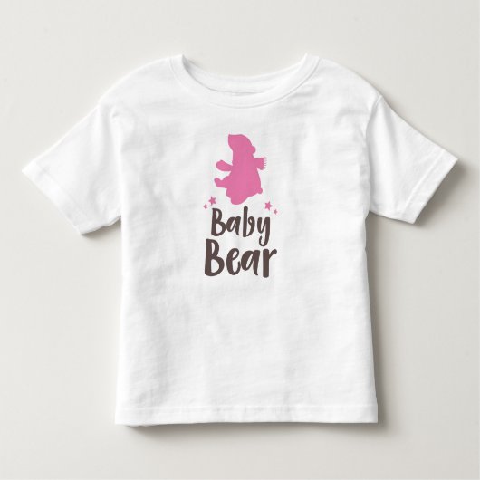 ベビーベア、クマかわいいクマ、小さなクマ – ピンク トドラーTシャツ (正面)
