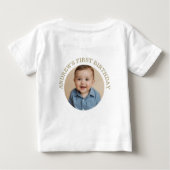 ベビーベア、テディベアデザインと写真カスタム付き ベビーTシャツ (裏面)