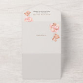 ベビーベア,テディベア,ピンクバルーン,ベビーシャワー オールインワン招待状 (外側)