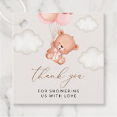 ベビーベア,テディベア,ピンクバルーン,ベビーシャワー フェイバータグ (正面)