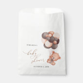 ベビーベア、テディベア、ブラウンバルーン、ベビーシャワー フェイバーバッグ (正面)