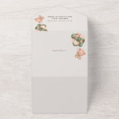 ベビーベア，テディベア，緑の風船，赤ちゃんシャワー オールインワン招待状 (外側)