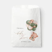 ベビーベア,テディベア,緑の風船,赤ちゃんシャワー フェイバーバッグ (正面)