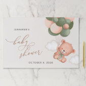 ベビーベア，テディベア，緑の風船，赤ちゃんシャワー ペーパーパッド (インサイチュ)