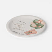 ベビーベア,テディベア,緑の風船,赤ちゃんシャワー ペーパープレート (アングル)