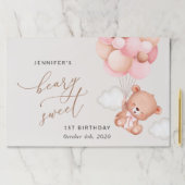 ベビーベア、ピンクバルーン、第1誕生日 ペーパーパッド (インサイチュ)