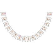 ベビーベア、紫色のバルーン、最初の誕生日 バンティングフラッグ (全)