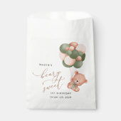 ベビーベア、緑のバルーン、最初の誕生日 フェイバーバッグ (正面)