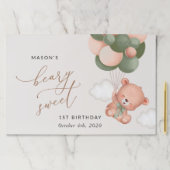 ベビーベア、緑のバルーン、最初の誕生日 ペーパーパッド (インサイチュ)