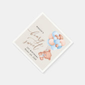 ベビーベア、青いバルーン、最初の誕生日 スタンダードカクテルナプキン (角)