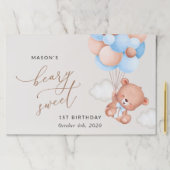 ベビーベア、青いバルーン、最初の誕生日 ペーパーパッド (インサイチュ)