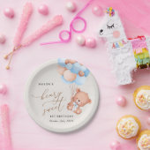 ベビーベア、青いバルーン、最初の誕生日 ペーパープレート (パーティー)