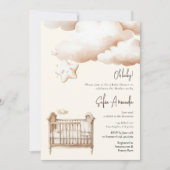 ベビーベッドキュートスターボホベイビーシャワー 招待状 (正面)