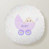 ベビーベビーと色数々の星のベビーカー ラウンドクッション (正面)