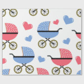 ベビーベビーカーとLOVE ラッピングペーパー (フラット)