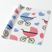 ベビーベビーカーとLOVE ラッピングペーパー (アンロールド)