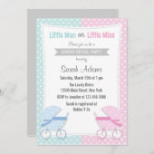 ベビーベビーカー性別リビールパーティの招待状 招待状 (正面/裏面)