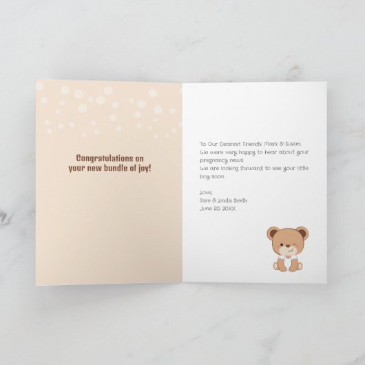 ベビーベビーシャワーおめでとうカード カード (内部)