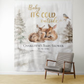 ベビーベビーシャワーの背景の外は寒い タペストリー (インサイチュ)