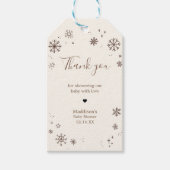 ベビーベビーシャワー外が冷たいメッセージカード ギフトタグ (正面)