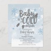 ベビーベビーシャワー外が冷たい招待状 (正面/裏面)