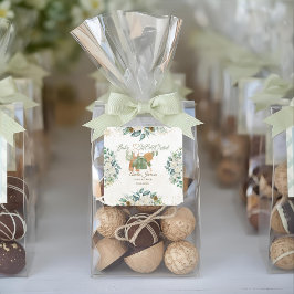 ベビーベビーシャワー外が冷たい招待状 スクエアシール