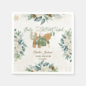 ベビーベビーシャワー外が冷たい招待状 スタンダードカクテルナプキン (正面)