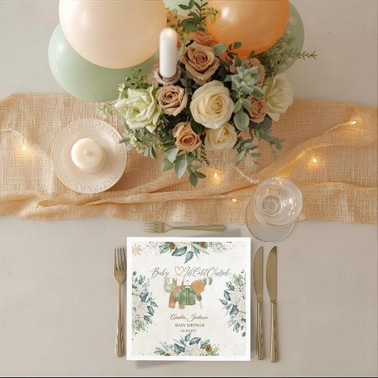 ベビーベビーシャワー外が冷たい招待状 スタンダードカクテルナプキン