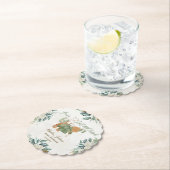 ベビーベビーシャワー外が冷たい招待状 ペーパーコースター (インサイチュ)