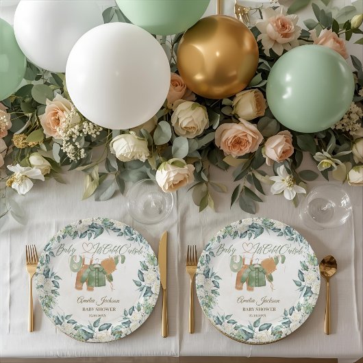 ベビーベビーシャワー外が冷たい招待状 ペーパープレート